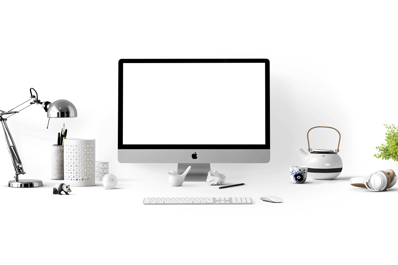 Workspace moderno Apple iMac escritorio home office profissoes do futuro trabalho remoto