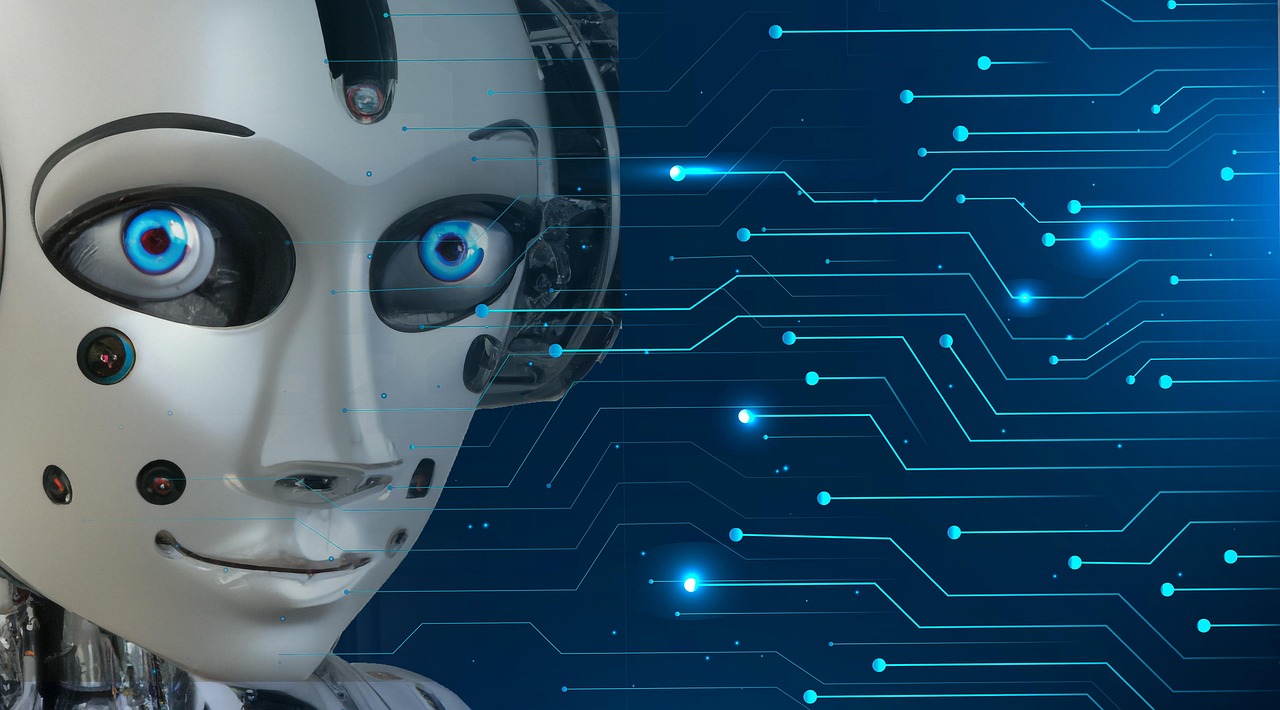 Robô de inteligência artificial representando chatbot de automação de WhatsApp com IA generativa
