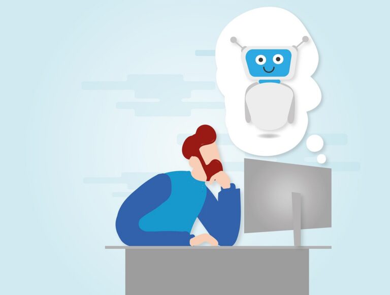 Profissional interagindo com chatbot de inteligência artificial representando GEO para empresas