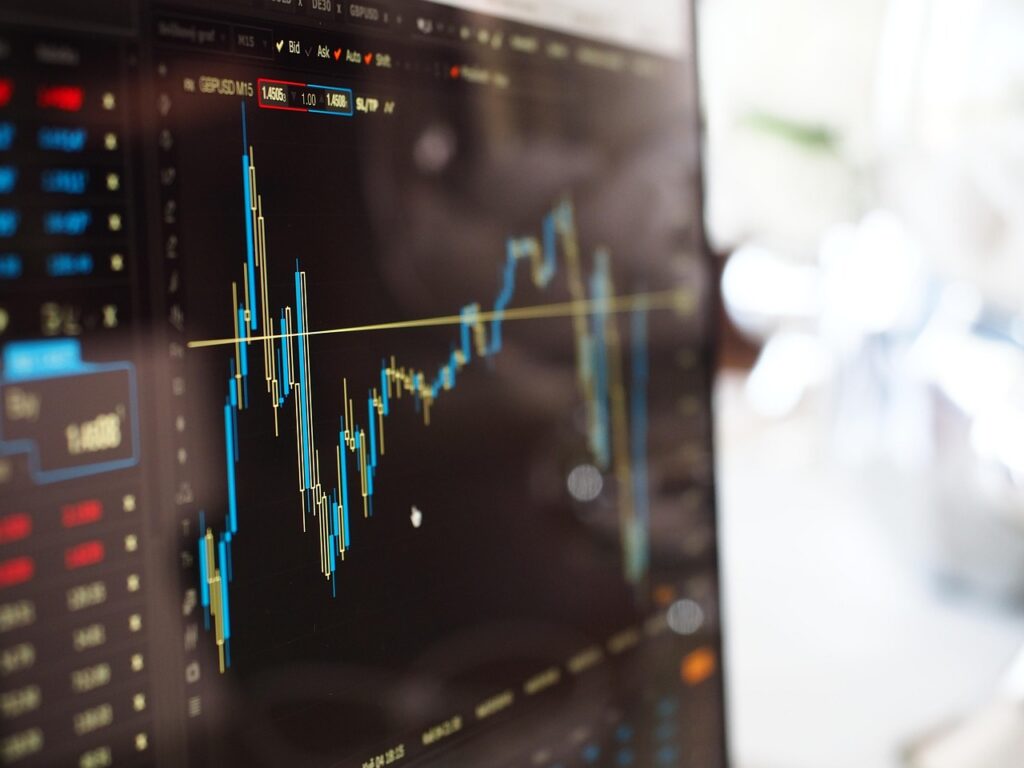 Grafico bolsa de valores crescimento financeiro investimentos tecnologia dados