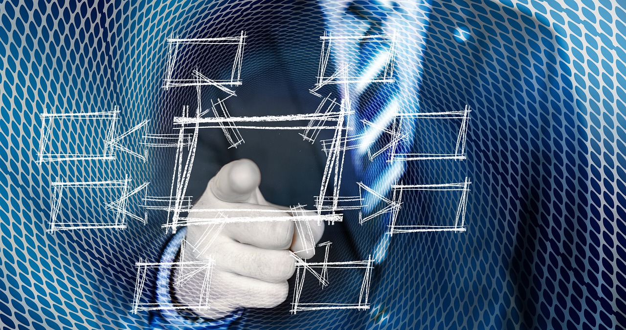 Organograma digital ilustrando fluxo de trabalho automatizado entre sistemas